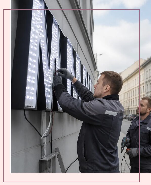 Изготовление и монтаж светодиодных LED вывесок в Пятигорске