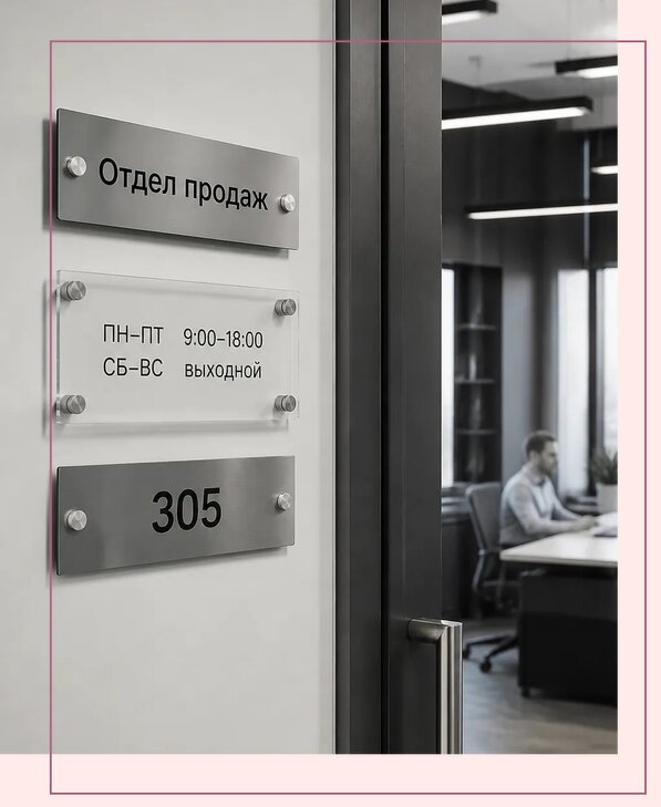 Офисные таблички на дверь в Пятигорске по цене от 5034 р. | Аванза-Птг